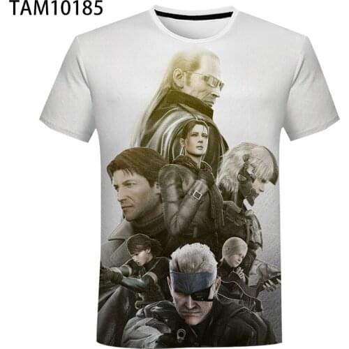 Metal Gear Solid Summer Short Sleeve t-shirt mens womens Game Anime 3D Student Harajuku Cool European American Trend Top