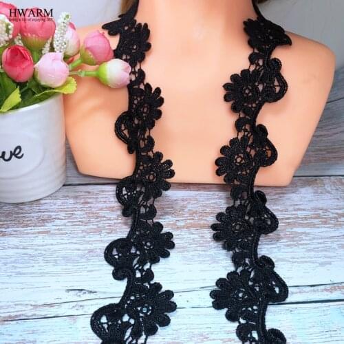 HWARM 10yard Black exquisite 4cm arts craft sewing fabric lace bar code DIY wedding Skirt hat curtain clothes trim sewing