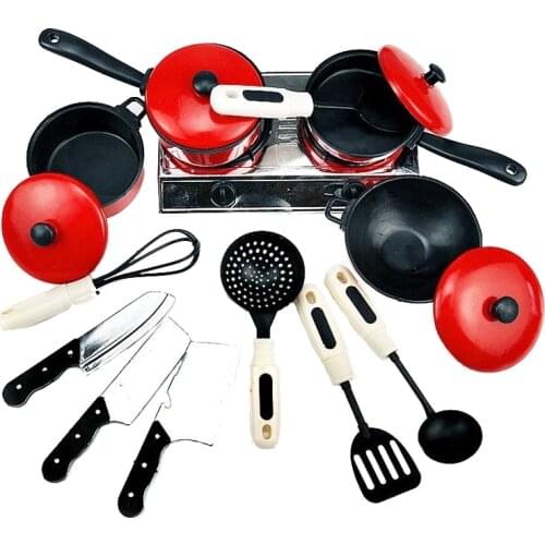 13 Pieces Simulated Girls Classic Pretend Play House Toys Cooking Tools Cookware Kitchen Toy Set PVC Children Kitchen Tool Model