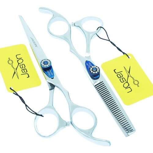 Jason 6 inch Hair Scissors Japan Steel Barber Cutting Thinning Scissor Shears Hairdressing Styling Tool Hair Beauty Razor A0086D