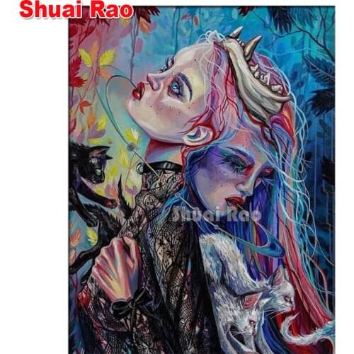 Custom photo Gothic women diamond painting crafts pictures 5d skull girls embroidery with rhinestones mosaic diamond art