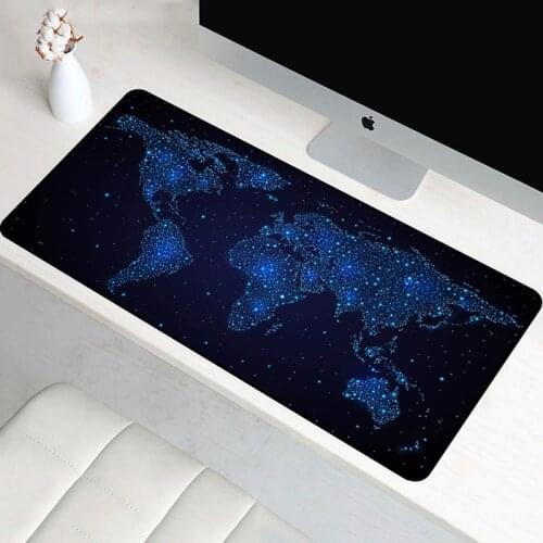 Large World Map MousePad 90x40cm Locking Edge Big Desk Table Keyboard Mat For Computer Gifts Speed Gamer Mouse Pad