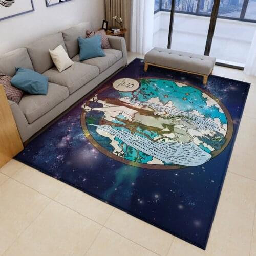 Carpets For living room bedroom Kids Cartoon chair Floor mat Modern Home Decor Creative 12 Constellation Virgo Round Carpet