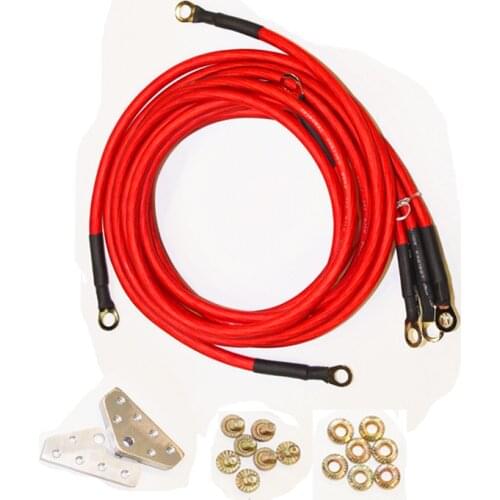 Red Universal 5 Point Grounding Kit Earth Ground Wire Car Cable Performance New