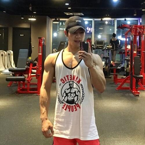Gym Tank Tops Sleeveless Shirt Men Bodybuilding Fitness Workout Cotton Printed Singlet Stringer Male Summer Casual Vest Clothes