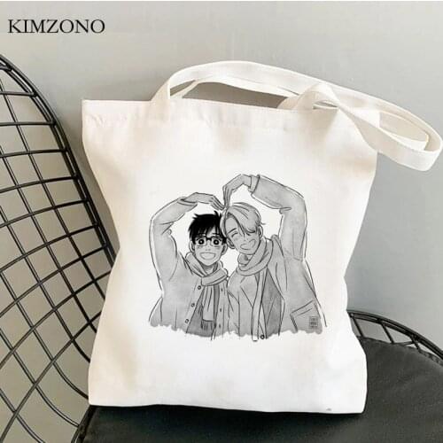 Yuri on Ice shopping bag cotton shopper shopper bolsas de tela bolso canvas bag reusable foldable sac toile