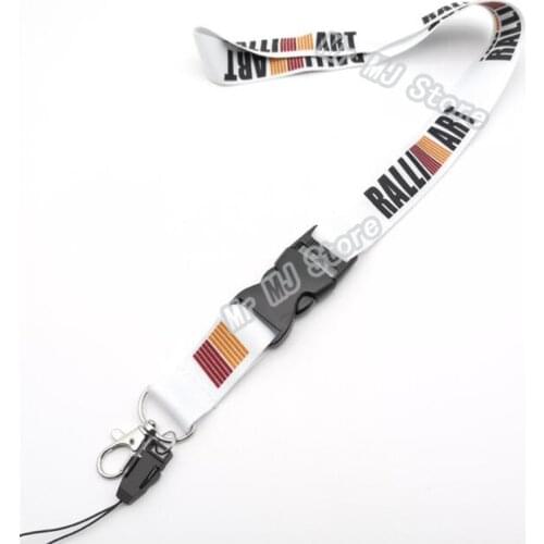 2021 New JDM Racing RALLIART Tags Employees Card Lanyard Keychain Nylon motorcycle auto keyring For Mitsubishi Auto accessories