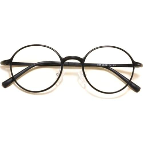 HOTOCHKI New Men and Women Oval Flat Eyeglasses Lightweight Plastic Steel Spectacles Frames Spring Spectacle Frame