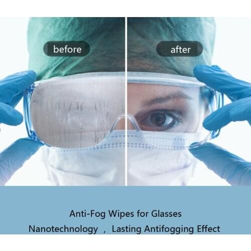 52 Glasses Anti-Fog Wipes Individually Wrapped Disposable Defogger Eyeglass Wipe Y1QD