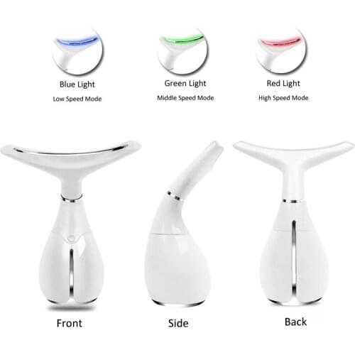 Mini Portable Neck Skin Rejuvenation Firming Double Chin Wrinkle Removal Lymphatic Detox Vibration Massage Phototherapy Machine