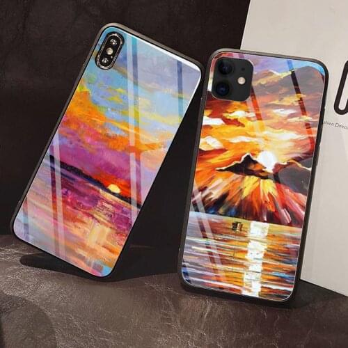 Simple flowers and leaves Phone Case Tempered Glass For iPhone 12 Pro Max Mini 11 Pro XR XS MAX 8 X 7 6S 6 Plus SE 2020 case
