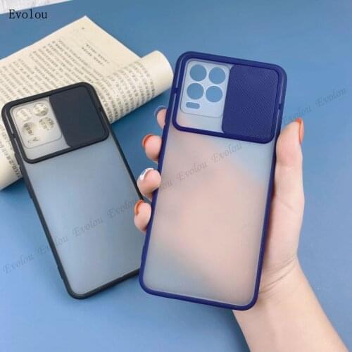 For Realme 8 Pro Case Transparent Matte Slide Camera Lens Protection Phone Cover for OPPO Realme 8 4G 8Pro 4G Shockproof Shell