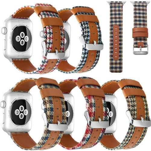 For Samsung Galaxy watch active2 Plaid Texture Leather 304 Stainless Buckle Strap for Samsung Galaxy Watch 41 42 45 46 Wristband