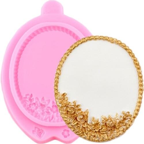 Frame Flower Silicone Mold Cake Border Chocolate Making Moulds Wedding Polymer Clay Candy Molds Fondant Cake Decorating Tools