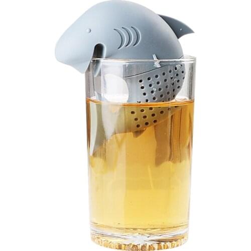 Silicone Tea Infuser Strainer American Shark Shape Cute Teaware Filter Empty Tea Bags Kitchen Tools