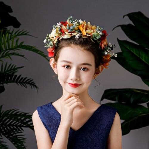 High Quality Flower Crown For Girls Children Garland Plant Corolla Hair Accessories Hairband Kids Tiaras