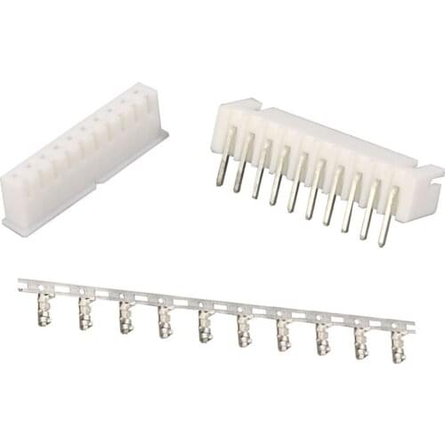 XH2.54-10P 10Pin Curved needle spacing 2.54mm connectors Male and Female Plug + terminals