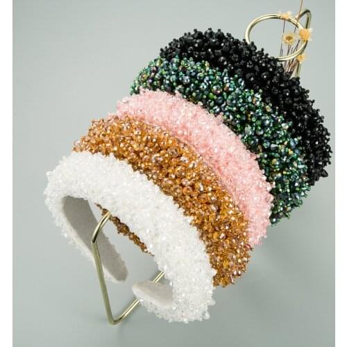 2021 Womens Baroque Headband Shine Crystal Hairband Colorful Rhinestone Headwrap Hair Band Hoop Headwear Hair Bands Accessory