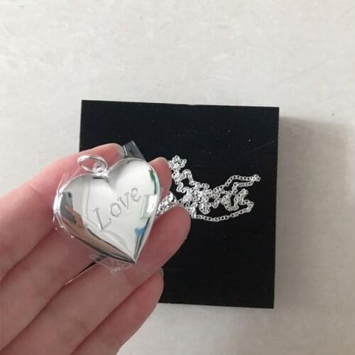 Women Letter Love Heart Necklace Floating Locket Heart Cain Necklace Gift for Love Girlfriend