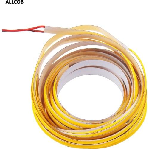 0.5m 1m 12W/m LED COB soft Strip Light Source 12V 24V DC Warm White flexible Bar LED Chip Bulb for outdoor DIY