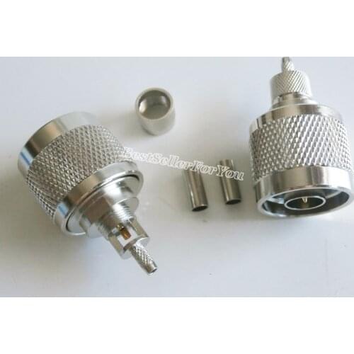 1Pcs N Type Male Plug Window RF Coax Connector Crimp For RG316 RG174 LMR100 Cable