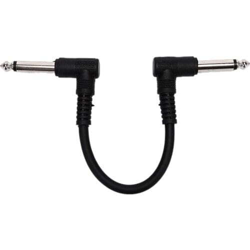 1 piece Universal Guitar Effect Pedal Instrument Patch Cable Right Angle Plug 15/20 CM Black Cable