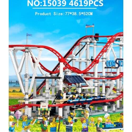 15039 With Motor Creator Expert Roller Coaster Set Buidling Blocks Bricks 10261 Birthday Gifts Toys