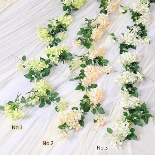 175cm Artificial Flowers Vines Silk Apple Blossoms Flower Wedding Arch Hanging Garland Ivy Cherry Flowers For Party Home Decor