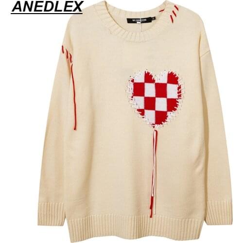 2021 Hip Hop Streetwear Knitted Sweater Japanese Anime Girl Print Pullover Men Woman Autumn Harajuku Cotton Casual Sweater White