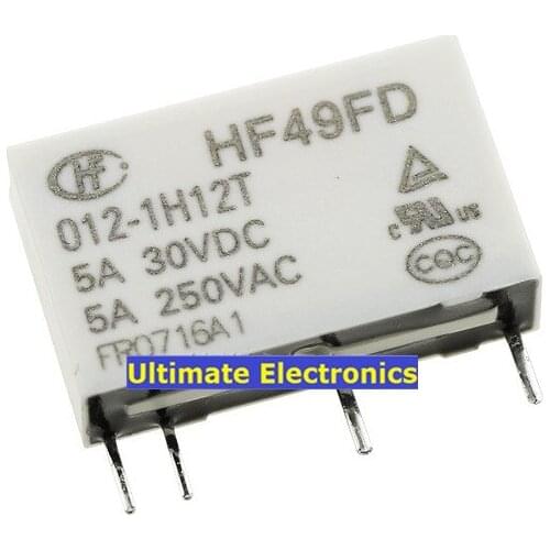5pcs Relay HF49FD-012-1H12T 4 feet normally open 5A250VAC HF49FA-012-1H1T