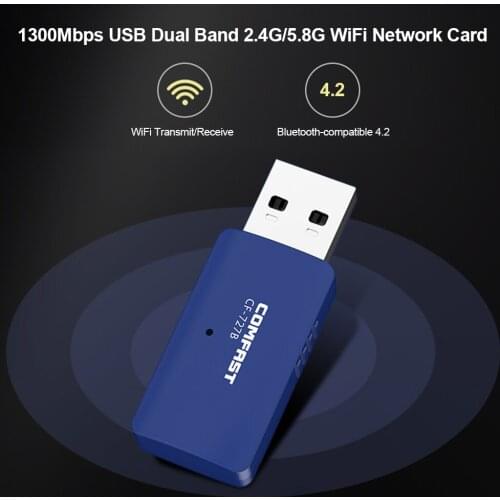 727B 1200Mbps USB Wifi Transmitter Receiver Bluetooth-Compatible WiFi Network Card Dual Band 5G/2.4GHz Wireless Adapter