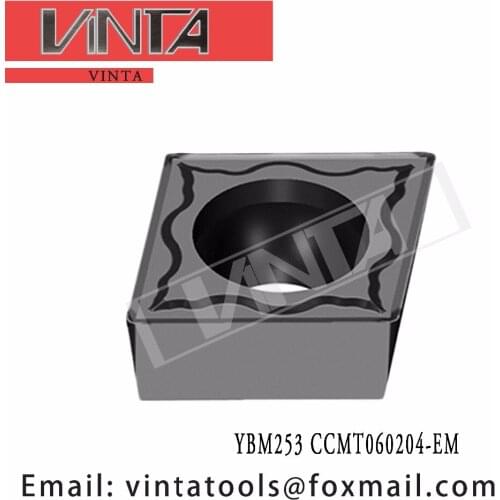 Free shipping high quality 10pcs/lots YBM253 YBG202 YBG205 CCMT060204-EM cnc carbide turning inserts cutting blade tools