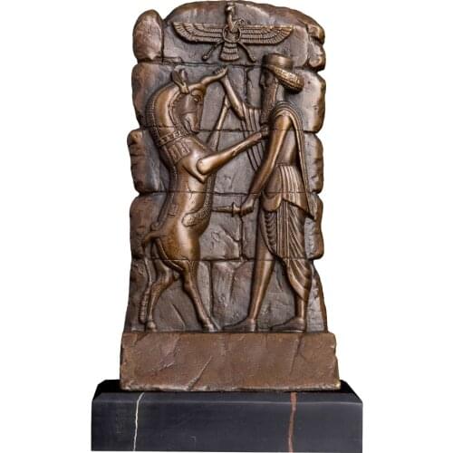 Bronze Abstract Relief desk Decoration Figurine Festival Decor Decorative Bronze Wall Plaque