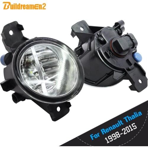 Buildreamen2 2 Pieces Car Accessories H11 4000LM LED Light Right + Left Fog Light DRL 12V For Renault Thalia 1998-2015