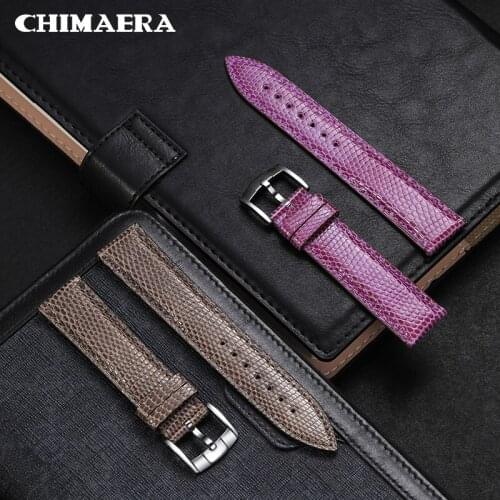 CHIMEARA Watch Strap Genuine Lizard Leather Watch Accessories Multi-Color Luxury Watch Band for Men Women
