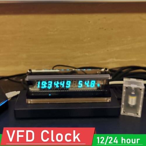 VFD Clock VFD Screen Display Digital LED Clock time Transparent vacuum fluorescent display Temperature Humidity meter TYPE-C