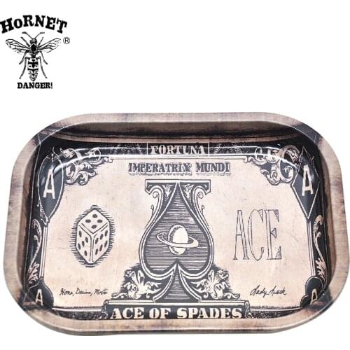 HORNET DANGER Metal Tobacco Rolling Tray Handroller Rolling Trays Rolling Case Machine Tools Tobacco Storage Tray