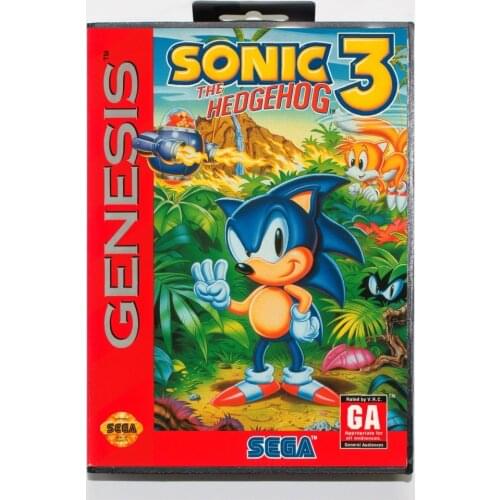 Sonic 3 16 Bit MD Game Card Include Retail Box For Sega Genesis & Mega Drive