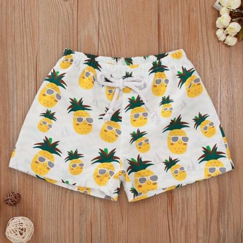 Baby swimsuit girl Swimwear pineapple print casual beach pants shorts Floral Casual Elastic Waistband Beach Shorts Summer L1206