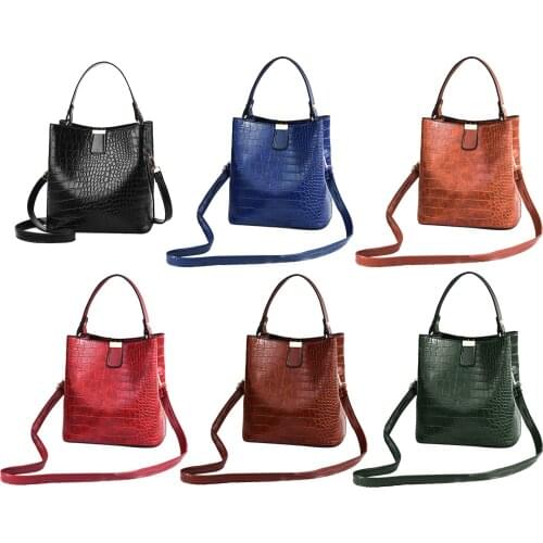 Fashion PU Leather Bucket Bag Hobo Shoulder Bag Big Business Work Totes