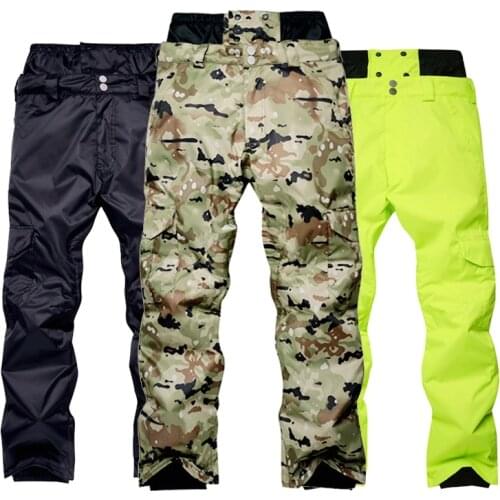 Men 's Snowboard Pants Waterproof Windproof Camouflage Outdoor Snow Pants Men High - waist Winter Warm Skiing Trousers