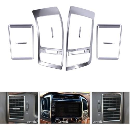 Stainless Steel Interior Outlets Cover Trims For Toyota Land Cruiser 200 2008 2009 2010 2011 2012 2013 2014 2015 Accessories