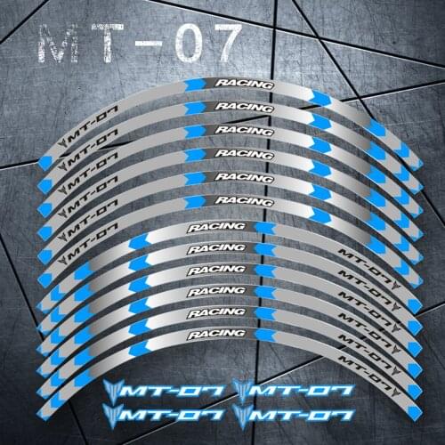 High quality 4 color for YAMAHA MT-07 motorcycle wheel decals Reflective stickers rim stripes MT 07 motorbike mt07