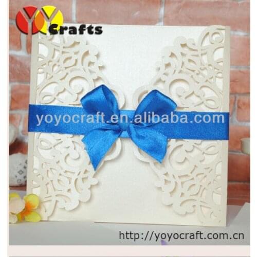 New products Floral cheap wholesale white laser cut wedding invitations