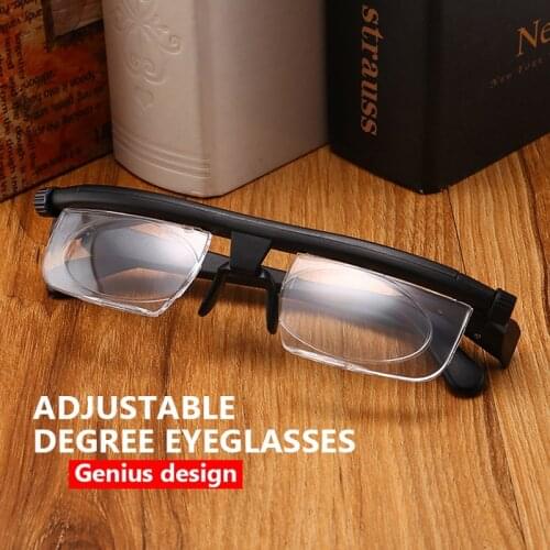 NONOR Double Vision Adjustable Degree Reading Glasses Universal Focal Length Correction Myopia Presbyopia Eyeglasses -6d to +3D