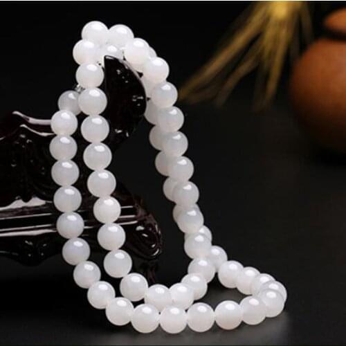 Natural Agate Chalcedony 8mm beads Diameter Necklace Jewelry Fine Jewelry Fashion Necklace string bead necklace