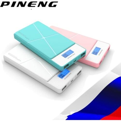 PINENG 983 mobile charger 10000mAh Dual USB External Mobile Battery Charger PN983 LCD display mobile battery bank phone battery