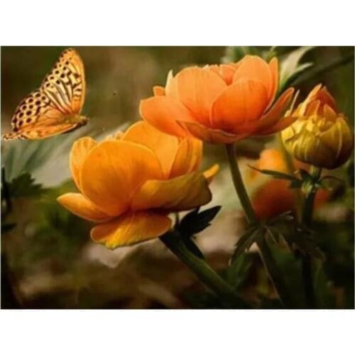 Full Square/Round 5D Mosaic Flower Butterfly Embroidery Picture Of Rhinestone Diamond Painting New Year Decoration FC521