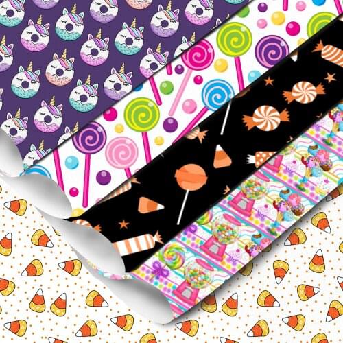 20*33cm Sweet Candy Macaron Donuts Ordinary Faux Synthetic Leather Sheets For Bows Earrings DIY Crafts Handmade Vinyl