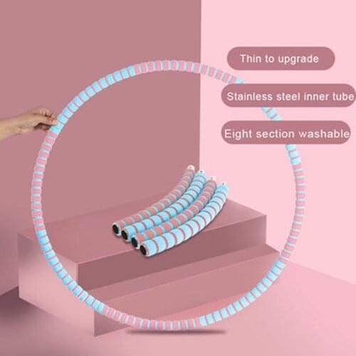 Detachable Stainless Steel Easy Sport Hoop 8 Sections Fitness Hoop Buiktrainer Fitness Gym Tool Weighted Waist Trainer Ring Work